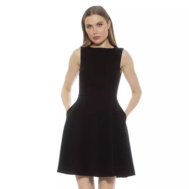 Womens ALEXIA ADMOR Ida Crewneck Fit And Flare Dress Product Image