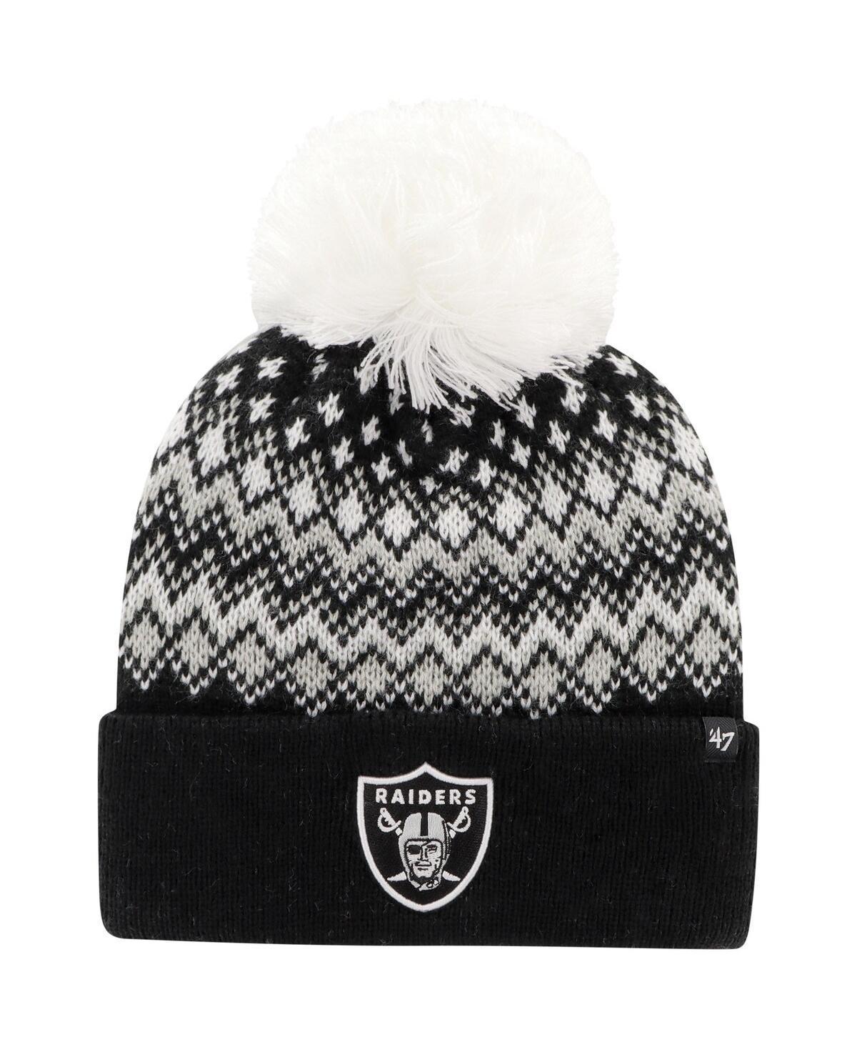 Womens 47 Black Las Vegas Raiders Elsa Cuffed Knit Hat with Pom Product Image