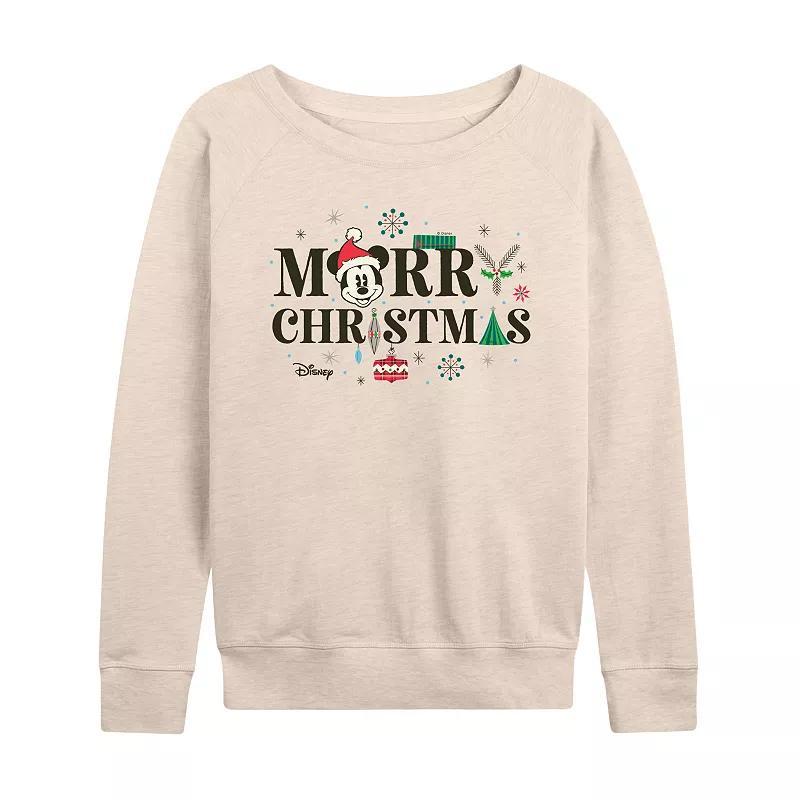 Disneys Mickey Mouse Womens Merry Christmas Lightweight French Terry Sweatshirt Product Image