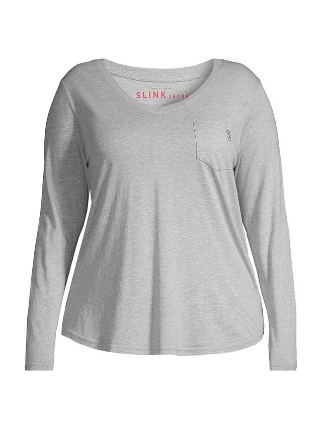 Womens V-Neck Long-Sleeve T-Shirt Product Image