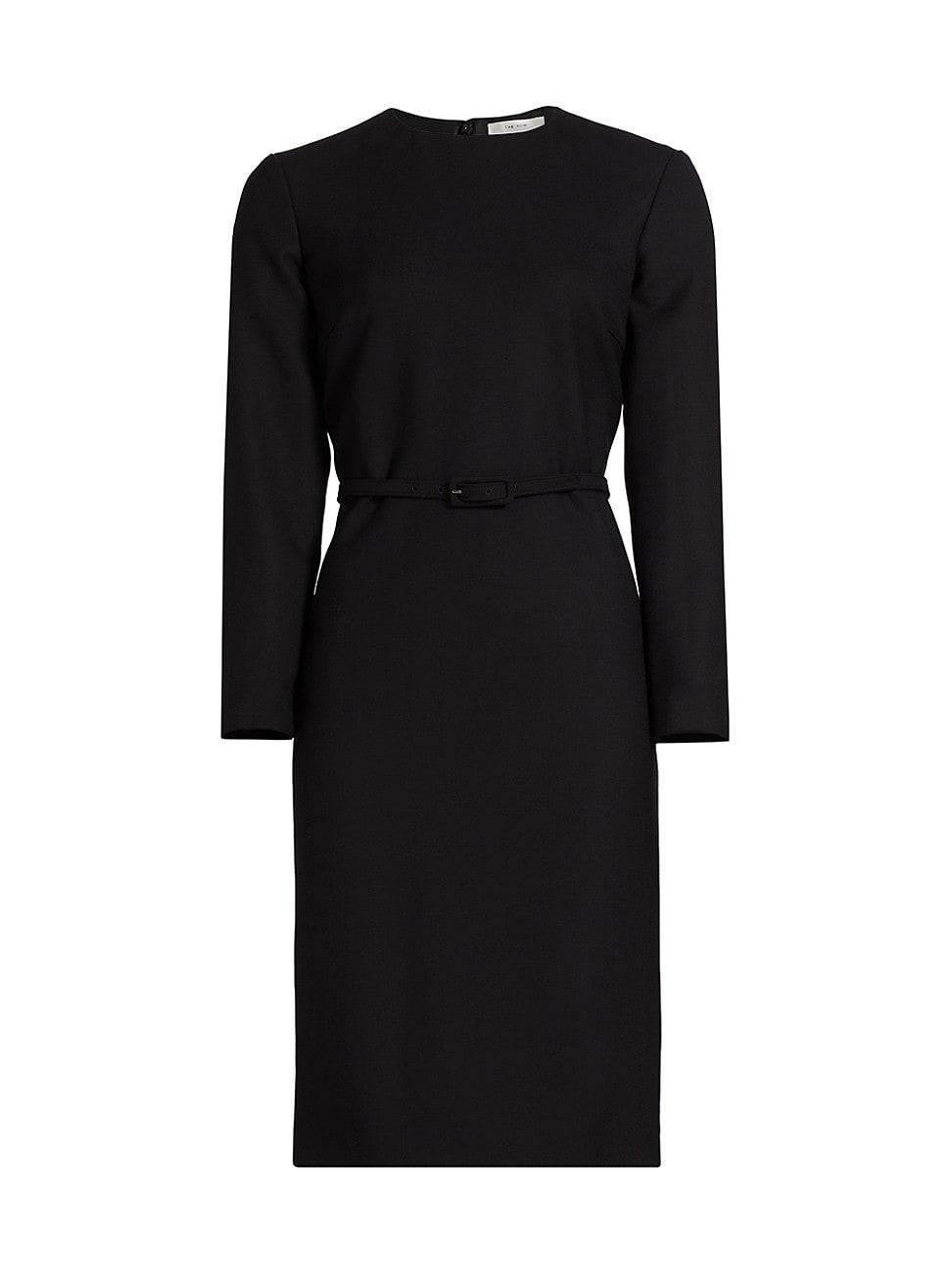 Womens Angeline Belted Wool Knee-Length Dress Product Image