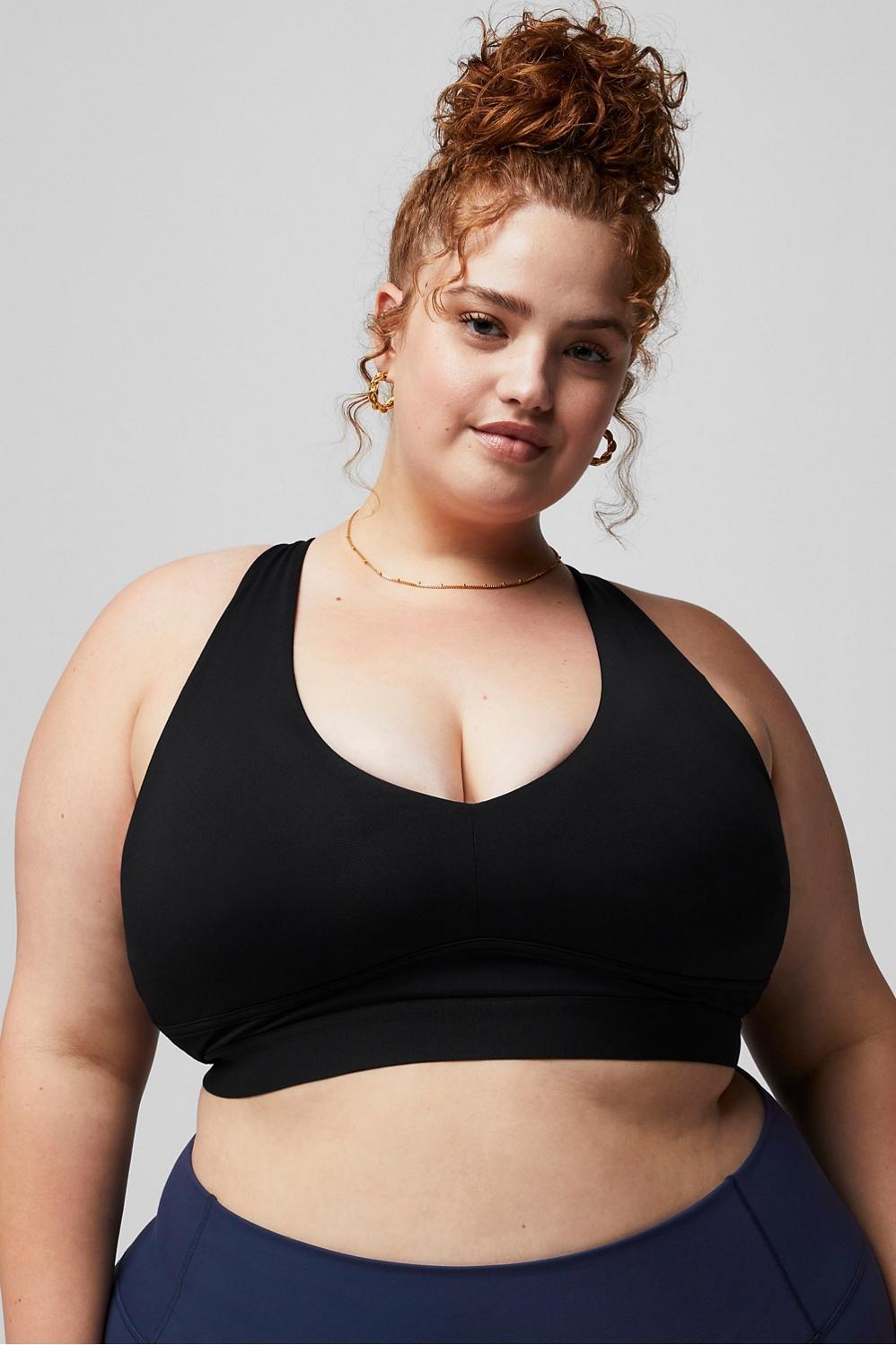 Fabletics All Day Every Day Bra Womens black plus Size 2X Product Image