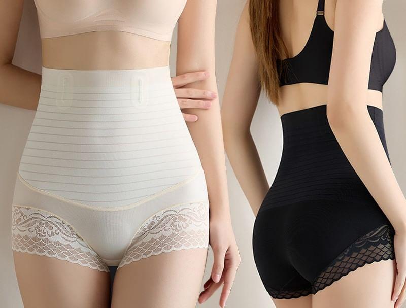 High Waist Lace Panel Panty Product Image