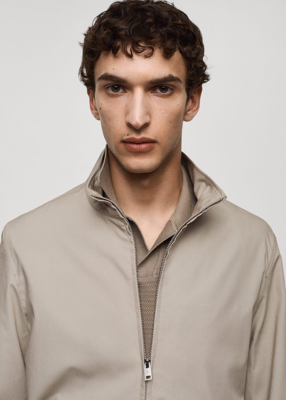 Mango Mens Zip-Up Lyocell Jacket Product Image