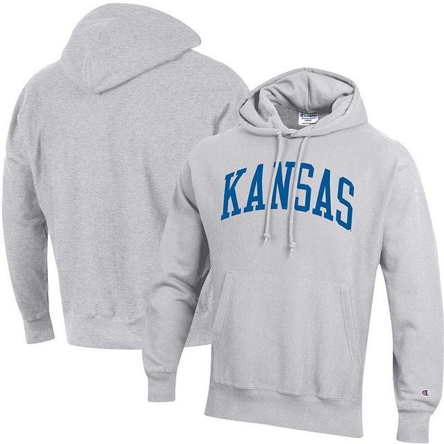 Mens Champion Heathered Gray Kansas Jayhawks Team Arch Reverse Weave Pullover Hoodie Product Image