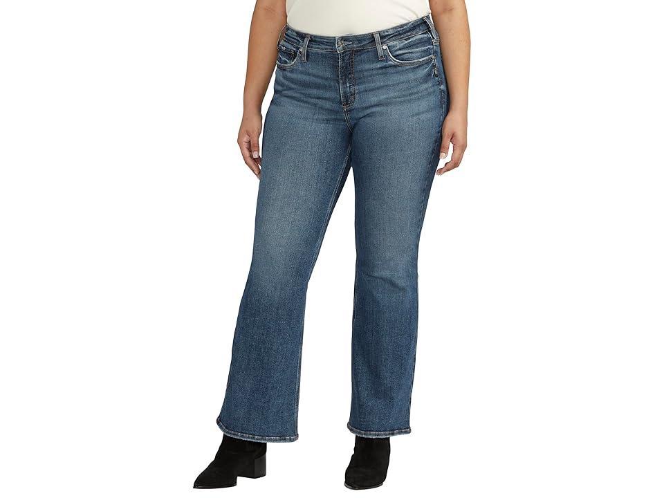 Silver Jeans Co. Plus Size Most Wanted Mid Rise Flare Jeans W63815EAE369 (Indigo) Women's Jeans Product Image