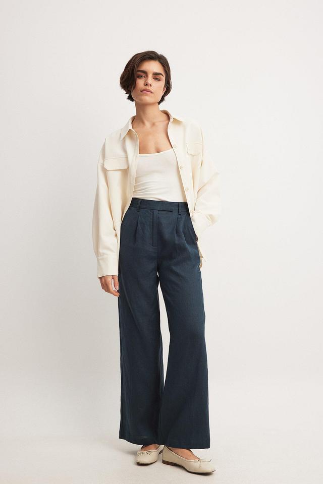 Linen Wide Leg Pants Product Image