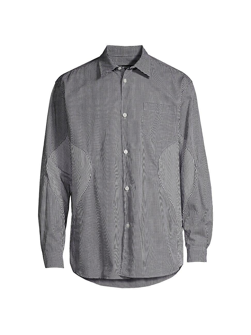 Mens Checked Button-Front Shirt Product Image