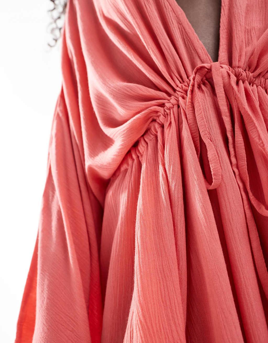 South Beach oversized beach robe in watermelon Product Image