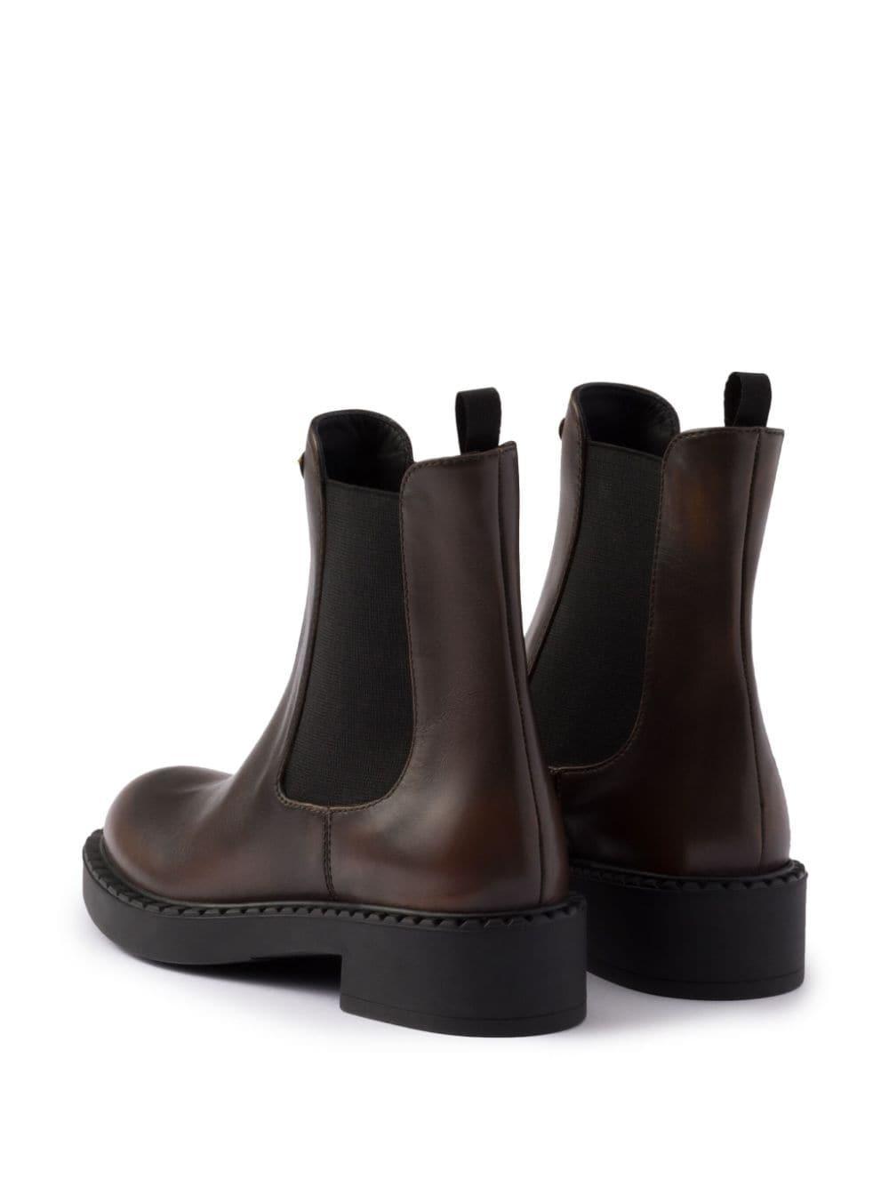 50mm Leather Chelsea Boots In Brown Product Image