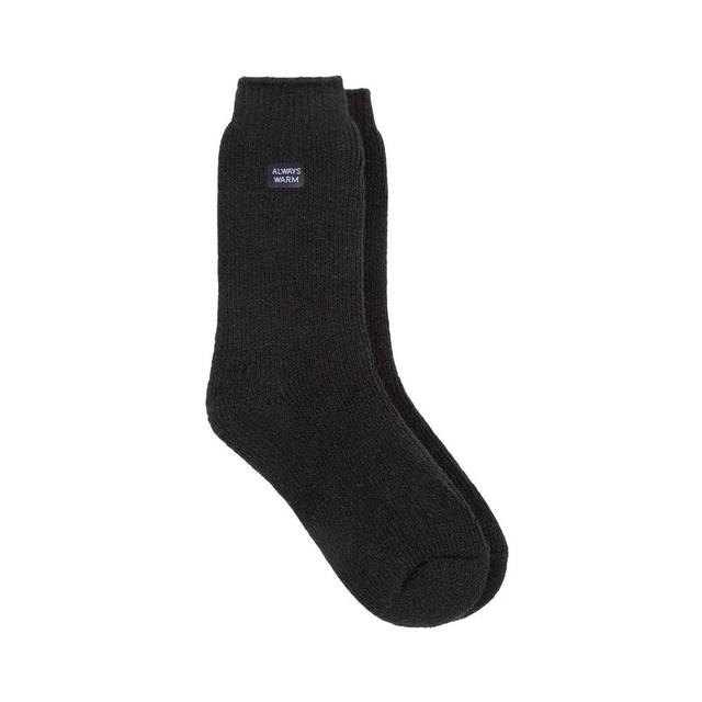 Always Warm by Heat Holders Mens Warmest Crew Socks - Black 7-12 Product Image