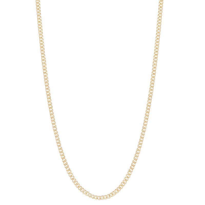 Jordan Blue Mens 14k Gold Filled 4.2 mm Flat Curb Chain Necklace Product Image