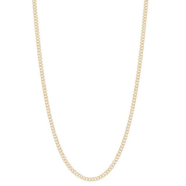 Jordan Blue Mens 14k Gold Filled 4.2 mm Flat Curb Chain Necklace Product Image