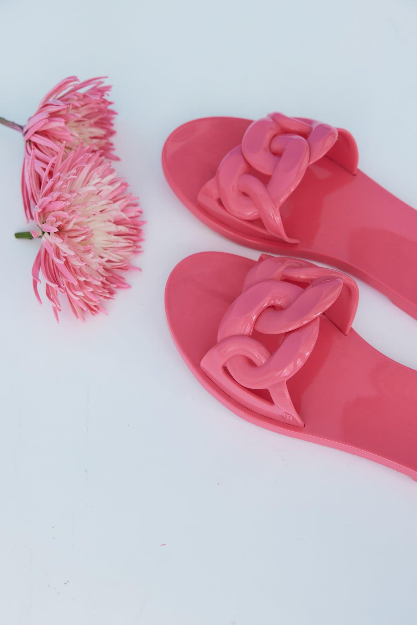 MELISSA Jelly Chain Slides Pink Product Image