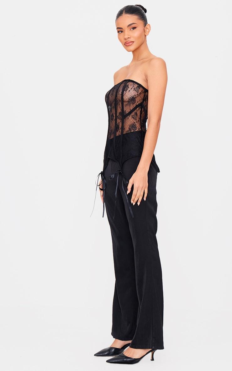  Black Bandeau Lace Corset Jumpsuit Product Image