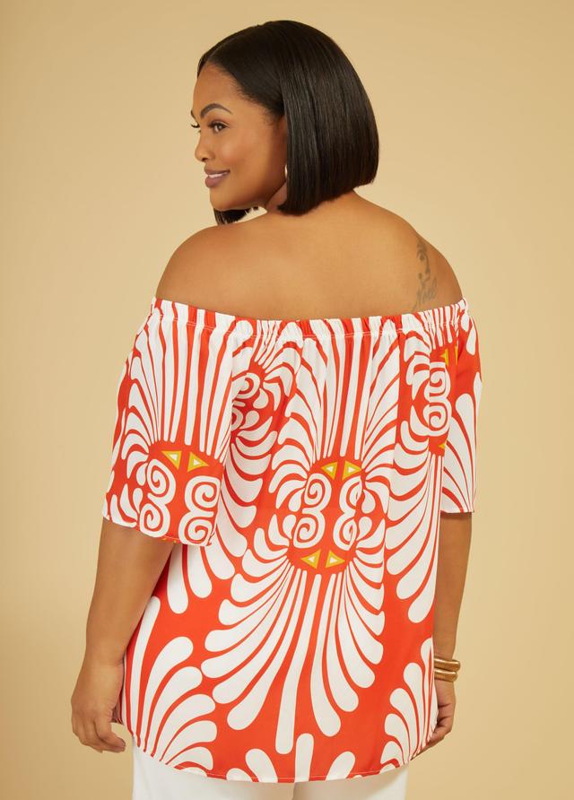 Tropical Off The Shoulder Blouse Product Image