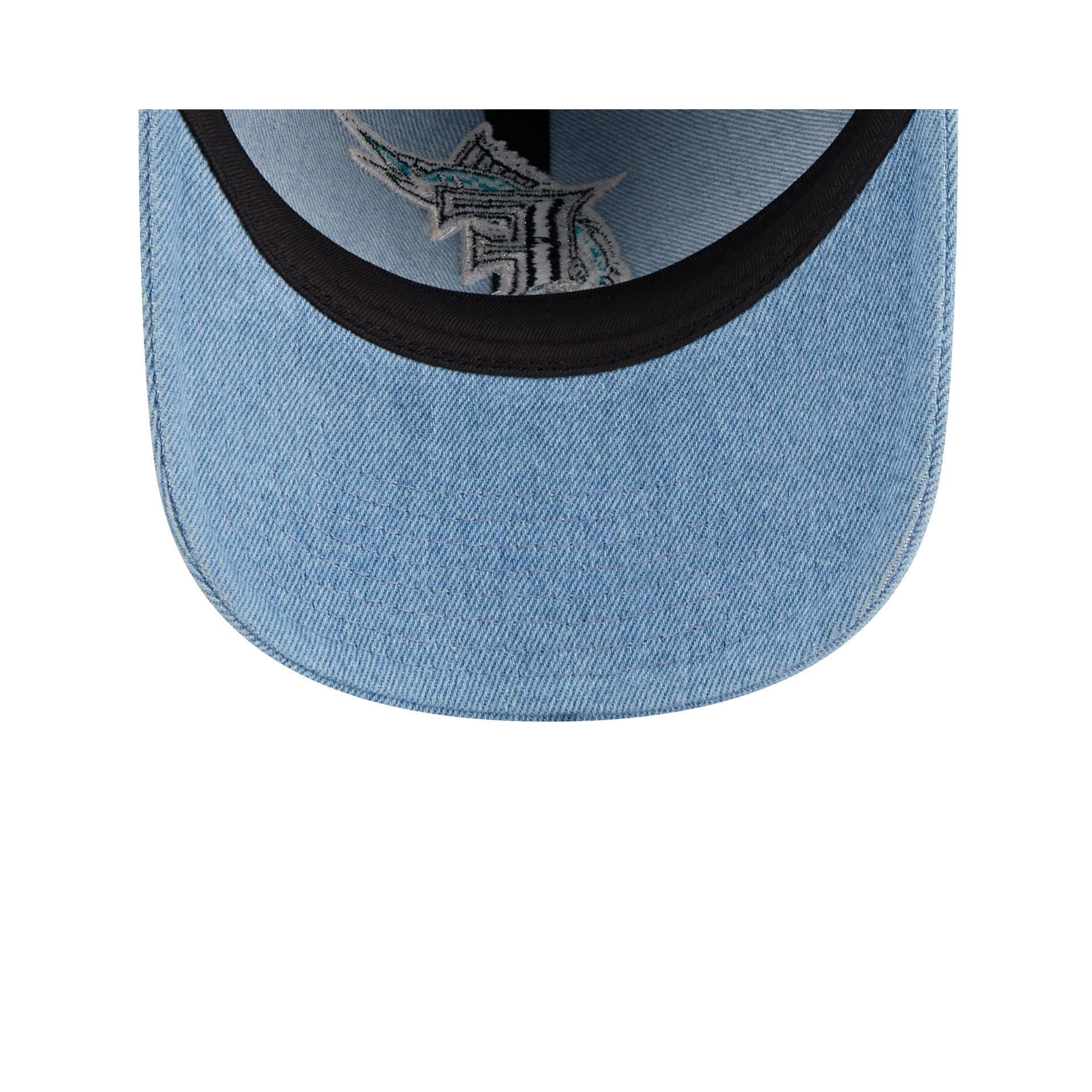 Miami Marlins Washed Denim 9TWENTY Adjustable Hat Male Product Image