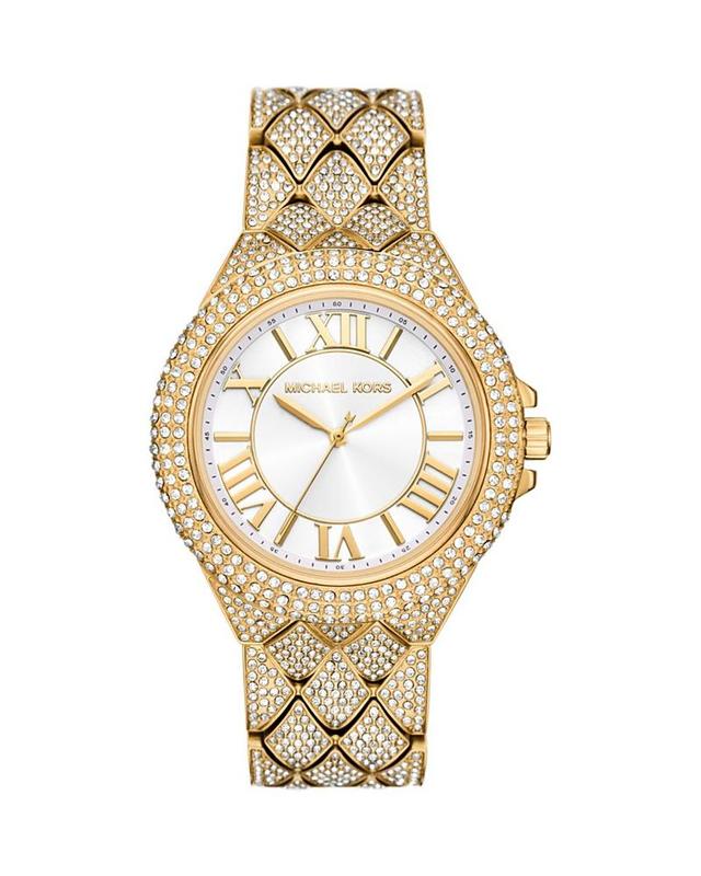 Michael Kors Womens Camille Three-Hand Gold-Tone Stainless Steel Watch 43mm - Gold-Tone Product Image