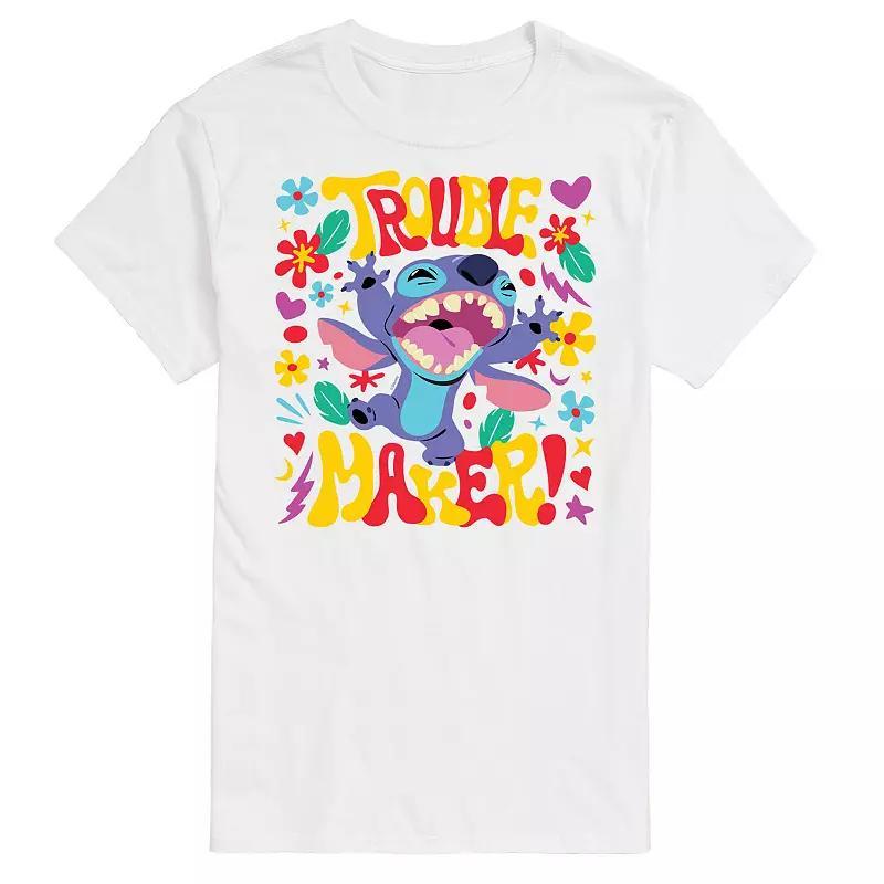 Disneys Lilo & Stitch Big & Tall Trouble Maker Graphic Tee, Mens Blue Product Image