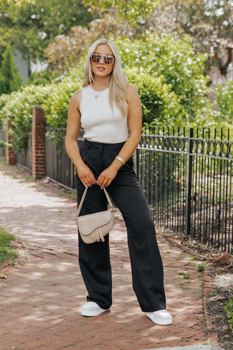 Basic Ribbed Sweater Tank Top - Cream - FINAL SALE Product Image