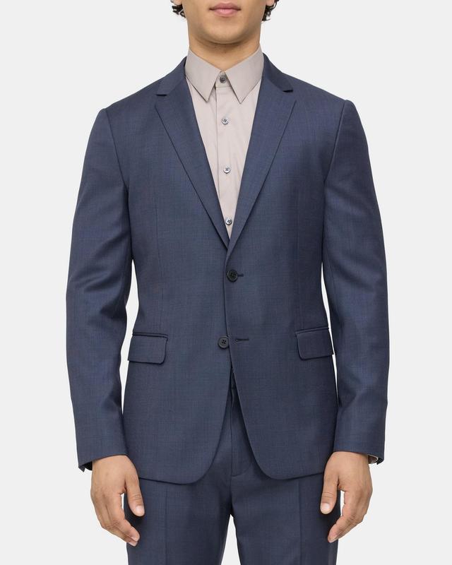 Unstructured Suit Jacket in Grid Wool Product Image