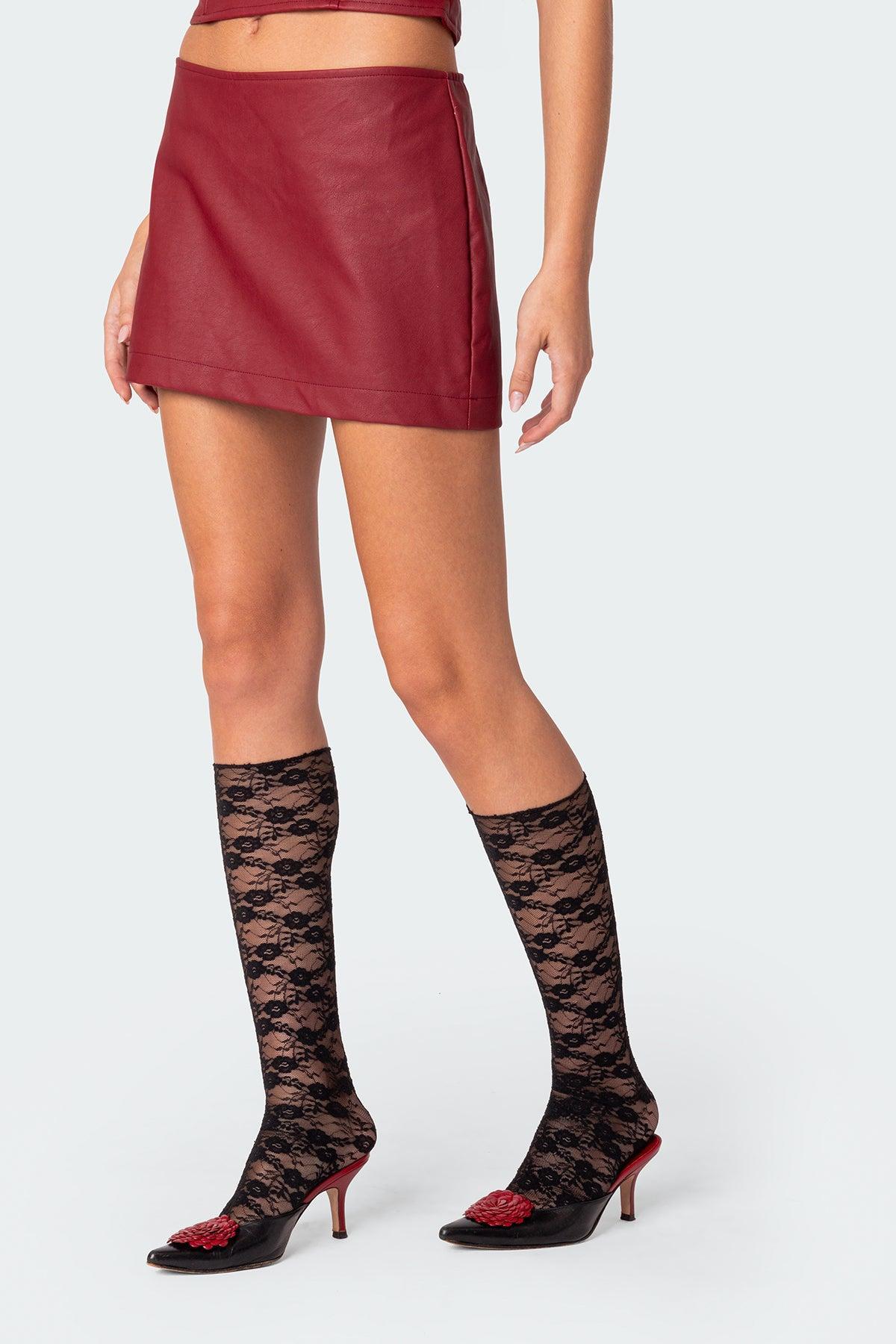 Aster Faux Leather Mini Skirt Product Image