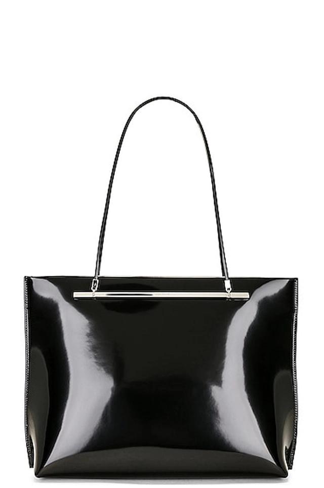 SAINT LAURENT Suzanne Leather Shopping Tote Bag In Nero Product Image