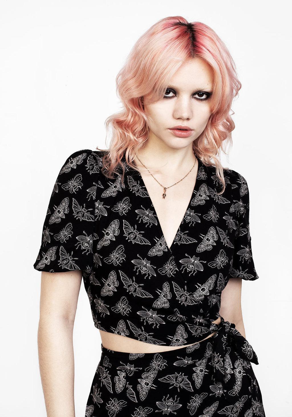 MORTMOTH WRAP CROP TOP Product Image