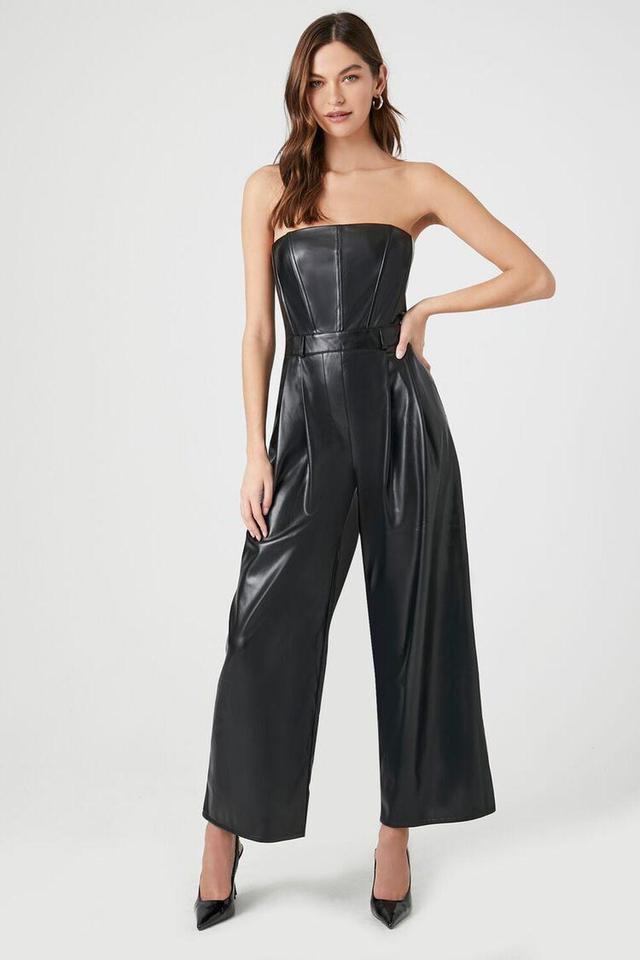 Faux Leather Strapless Jumpsuit | Forever 21 Product Image