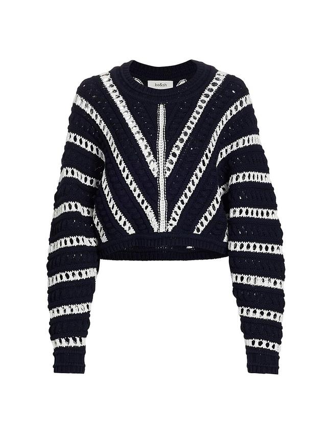 ba & sh Gardy Crochet Crewneck Pullover Sweater Product Image