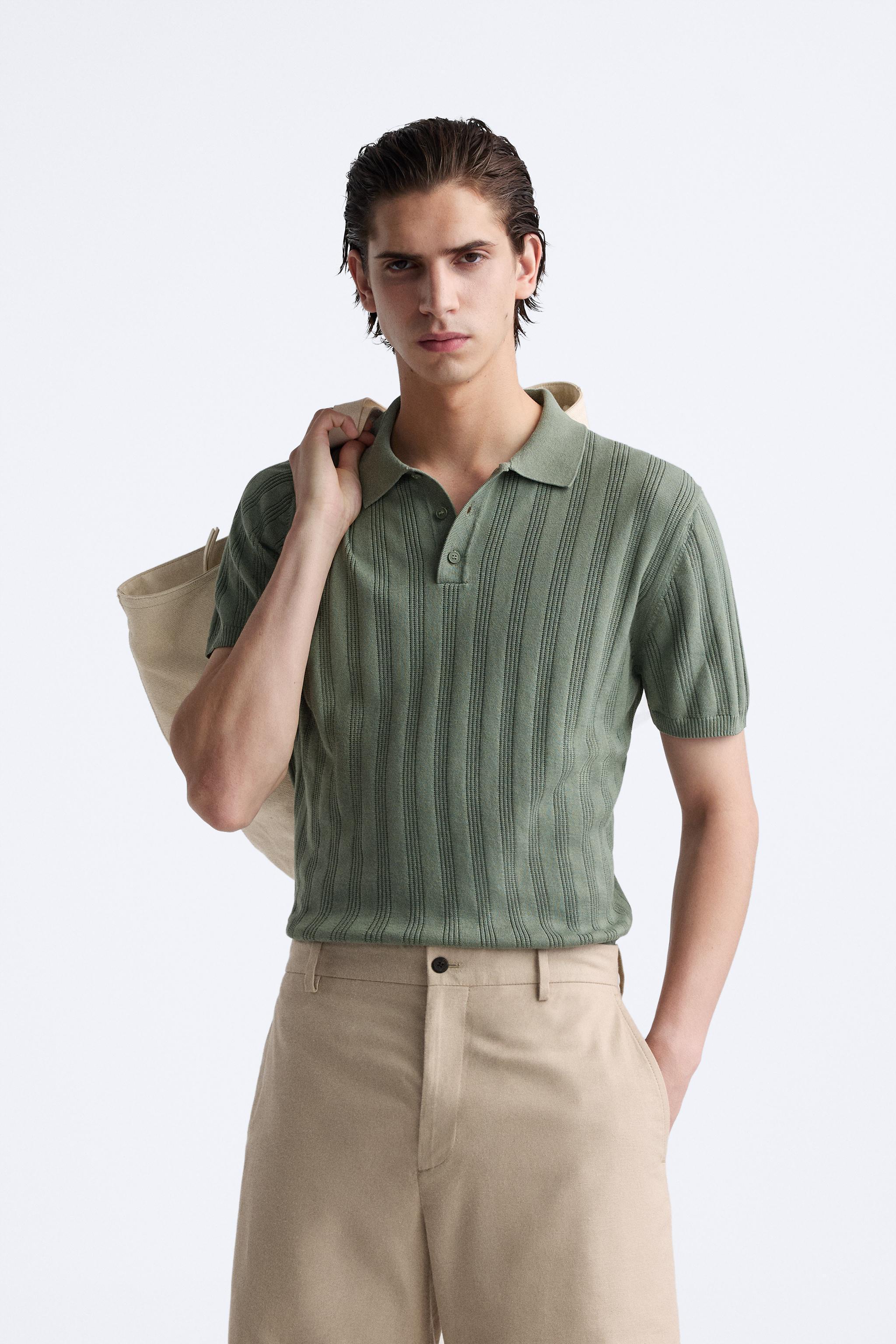 RIBBED KNIT POLO Product Image