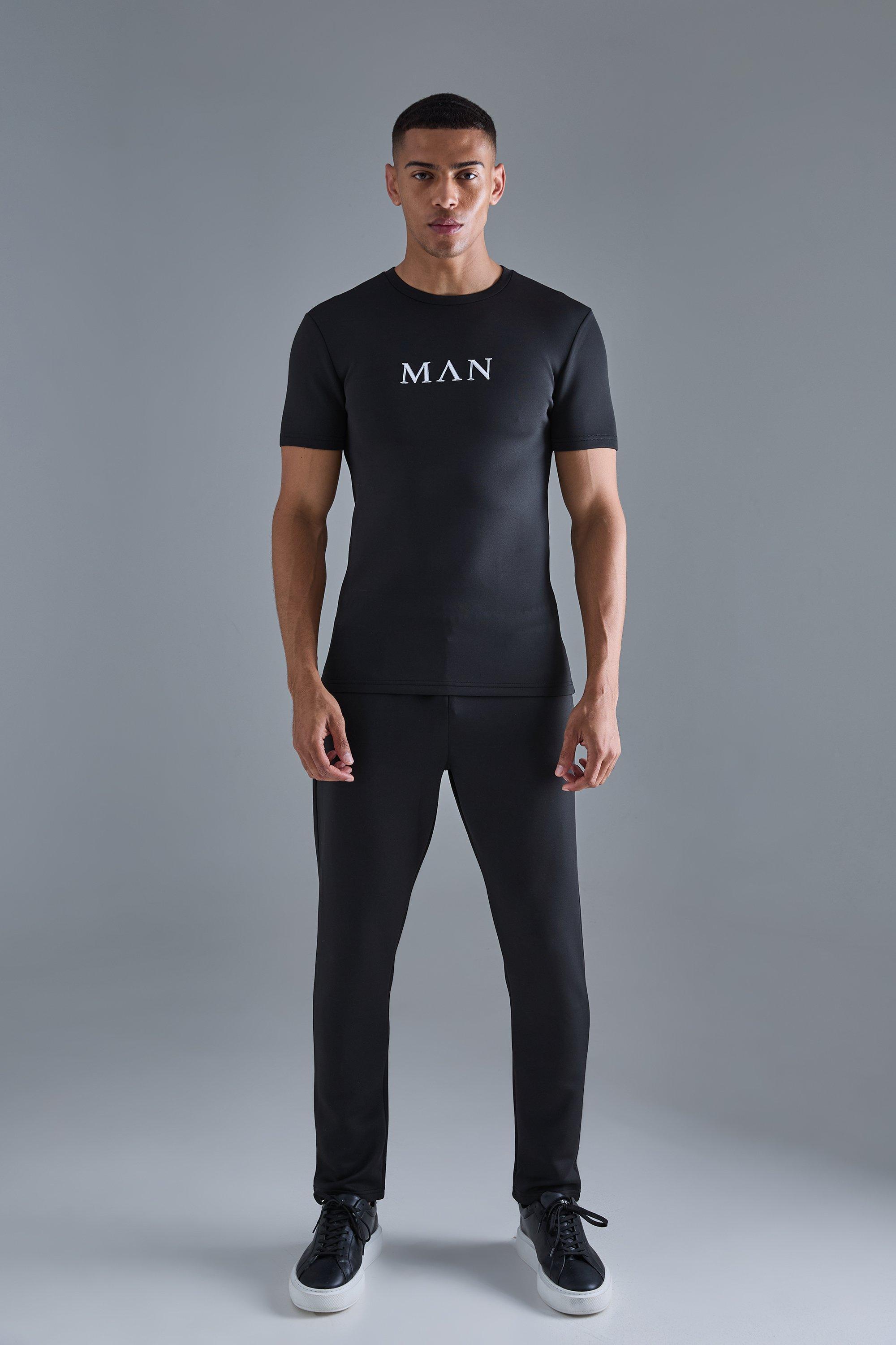 Muscle Fit Scuba T-shirt & Sweatpants Set | boohooMAN USA product image