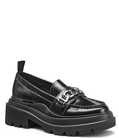 G.H. Bass Platform Lug Leather Chain Loafers Product Image