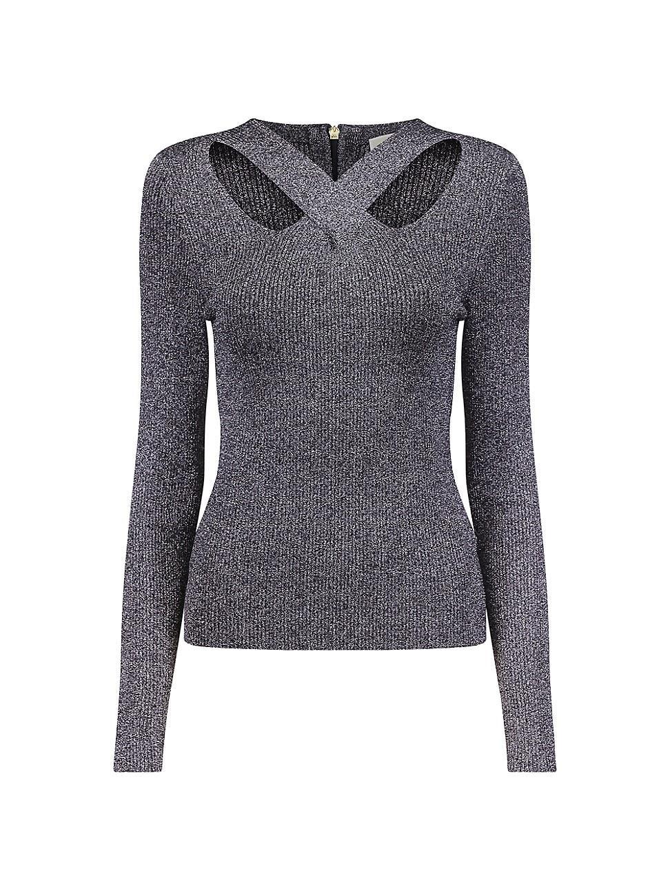 Womens Cut-Out Shimmer Sweater Product Image