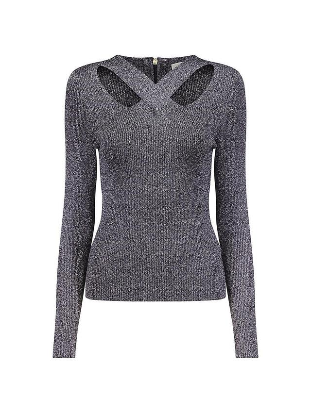 Womens Cut-Out Shimmer Sweater Product Image