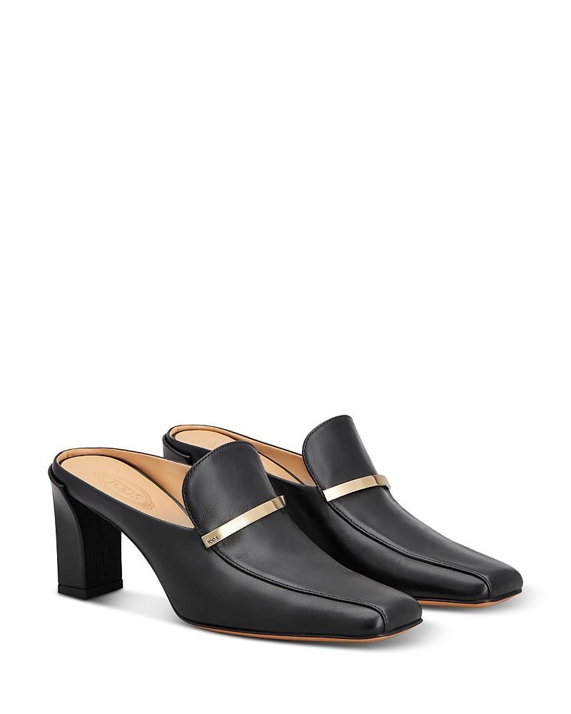 Tods Womens Square Toe High Heel Mules Product Image