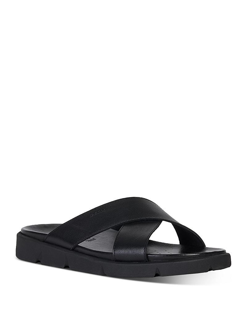 Geox Mens Xand Leather Slide Sandals Product Image