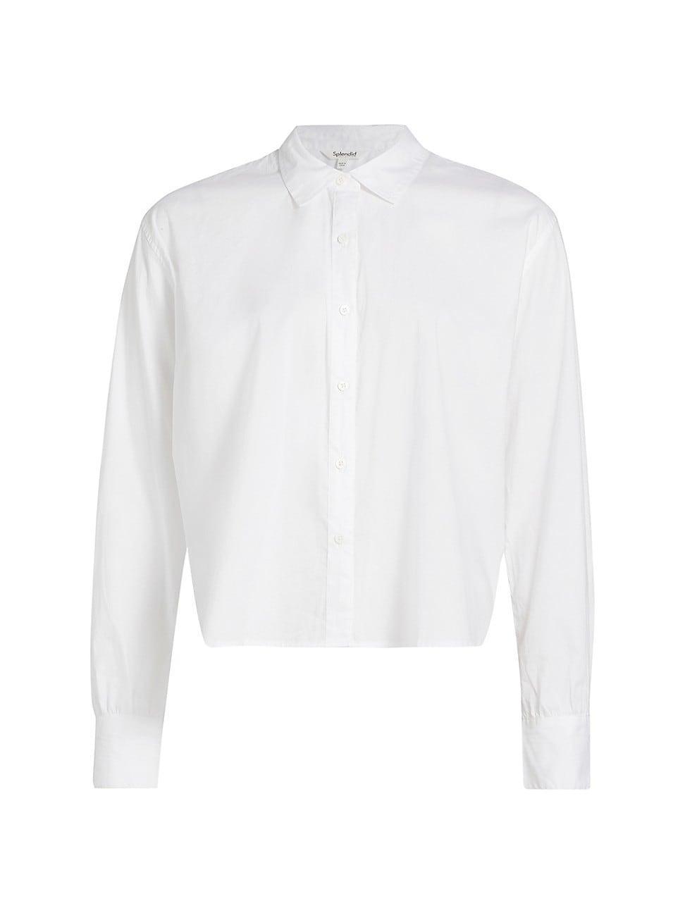 Womens Cropped Poplin Shirt Product Image