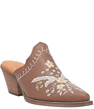 Dingo Wildflower Leather Floral Embroidered Western Mules Product Image