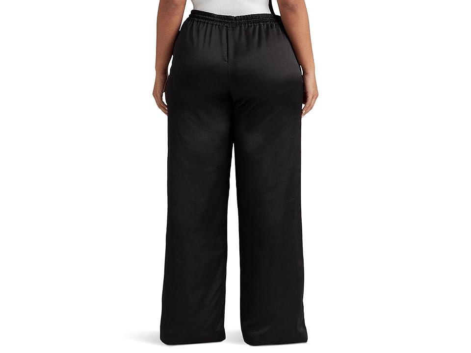 LAUREN Ralph Lauren Plus Size Charmeuse Wide-Leg Pants Women's Casual Pants Product Image