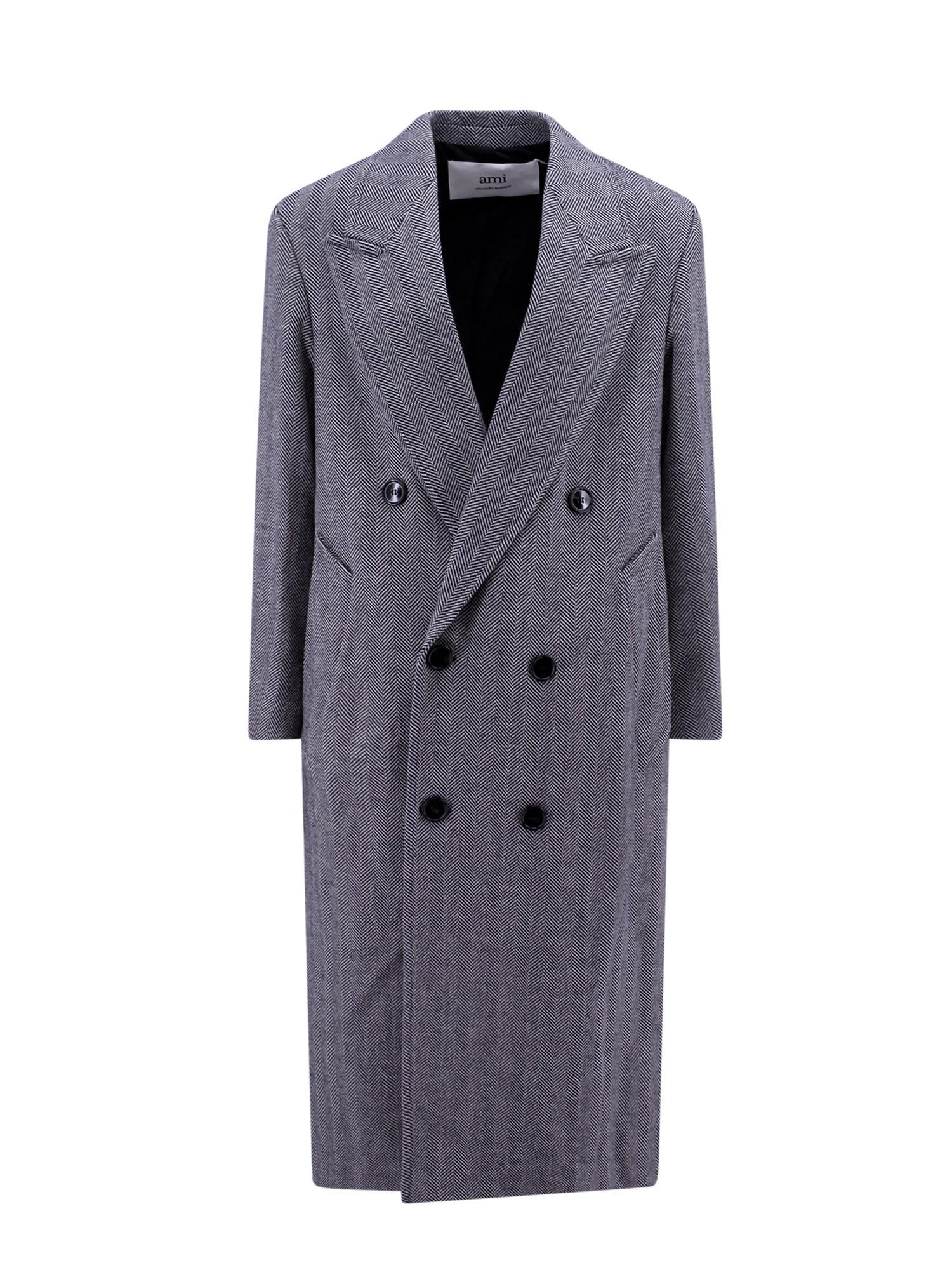 AMI ALEXANDRE MATTIUSSI Coat In Blue Product Image