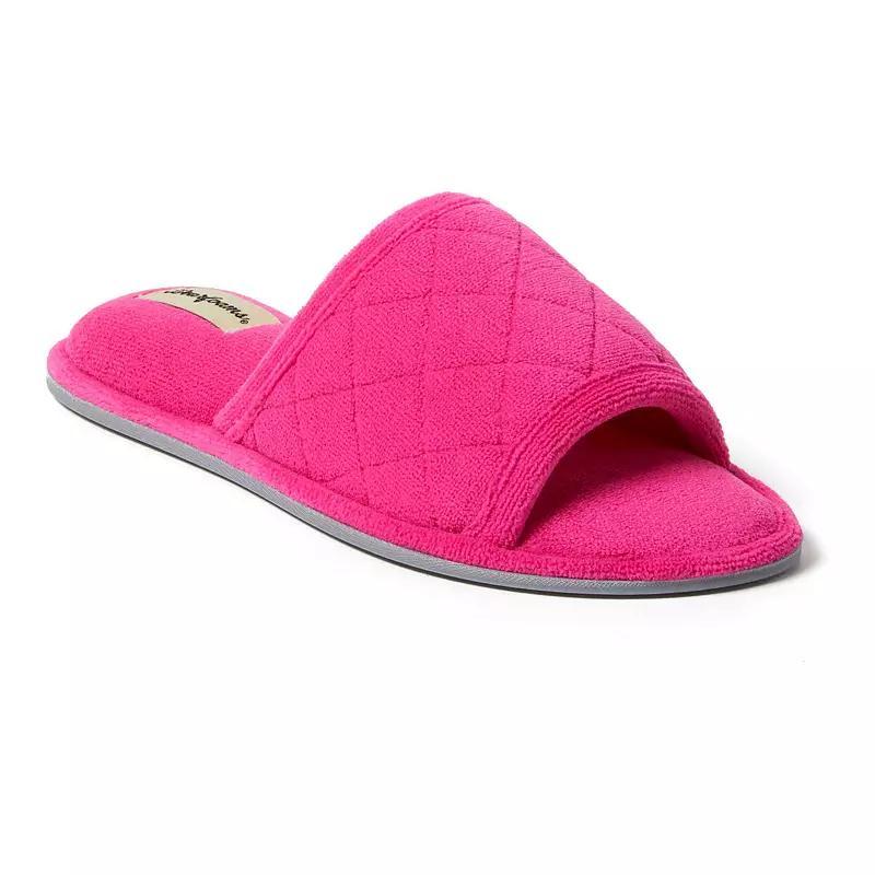 Dearfoams Microfiber Terry Quilted Womens Slide Slippers Product Image