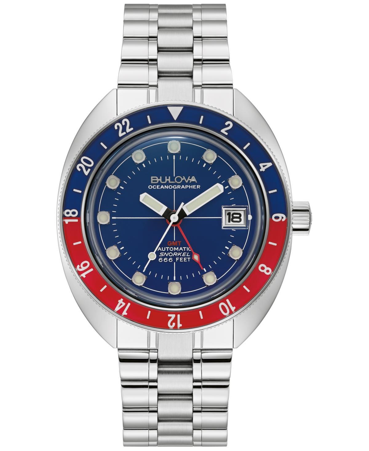 Bulova Mens Automatic Oceanographer Gmt Stainless Steel Bracelet Watch 41mm Product Image