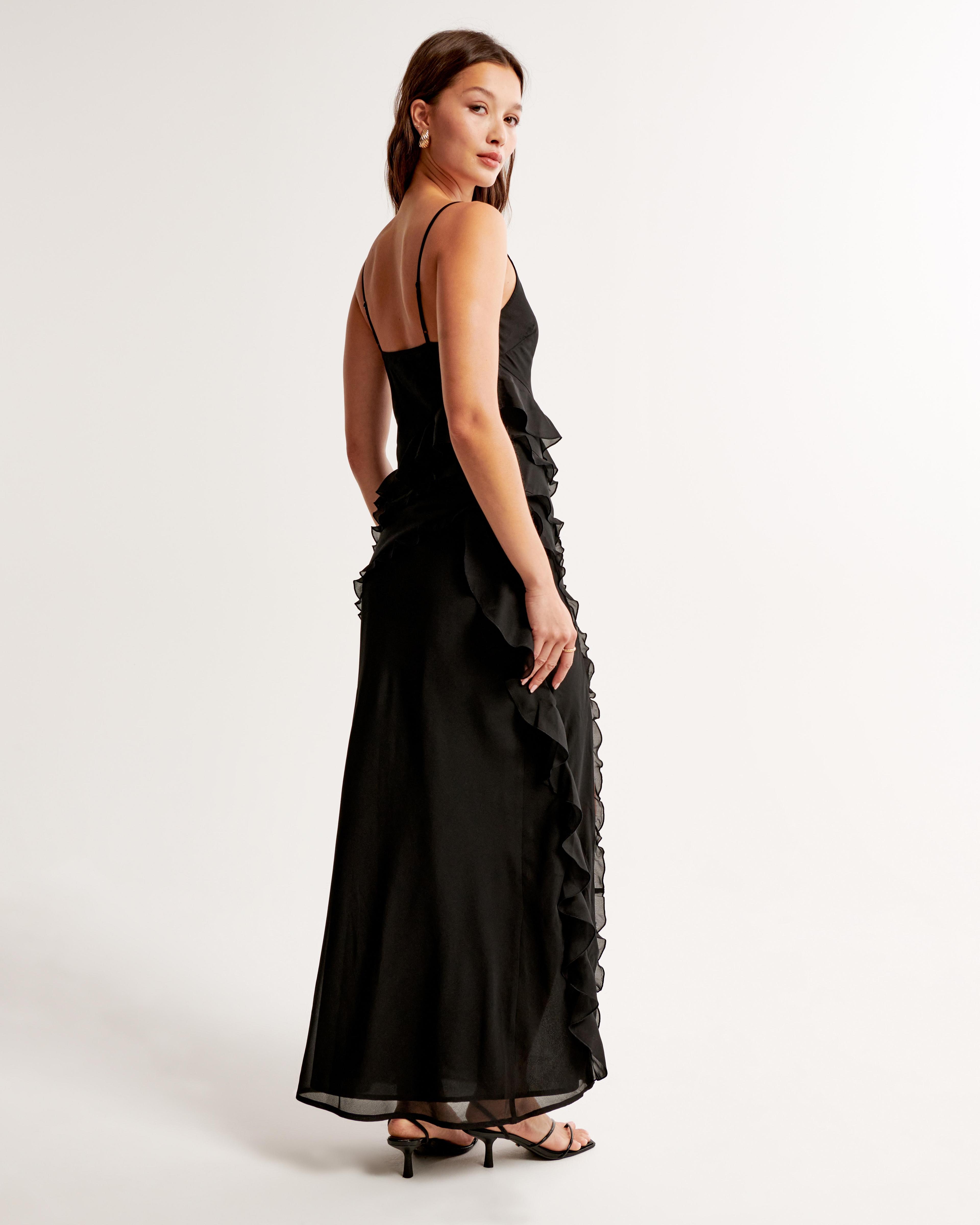 Draped Ruffle Maxi Dress Product Image