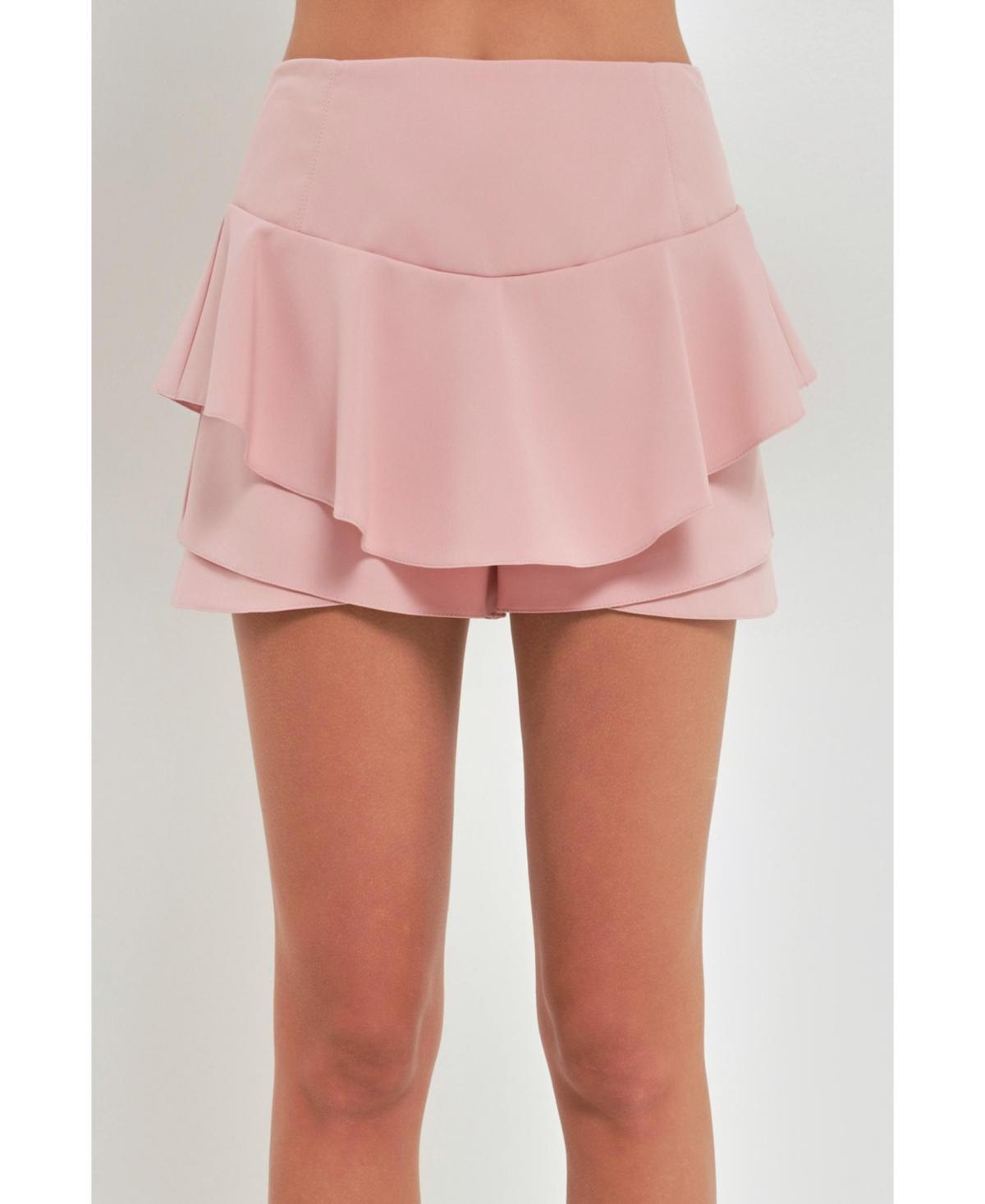 Womens Ruffle Layered Mini Skort Product Image