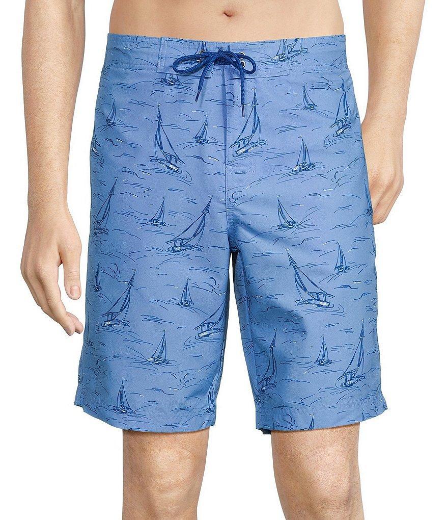 Roundtree & Yorke Sailboat 10#double; Inseam Swim Trunks Product Image