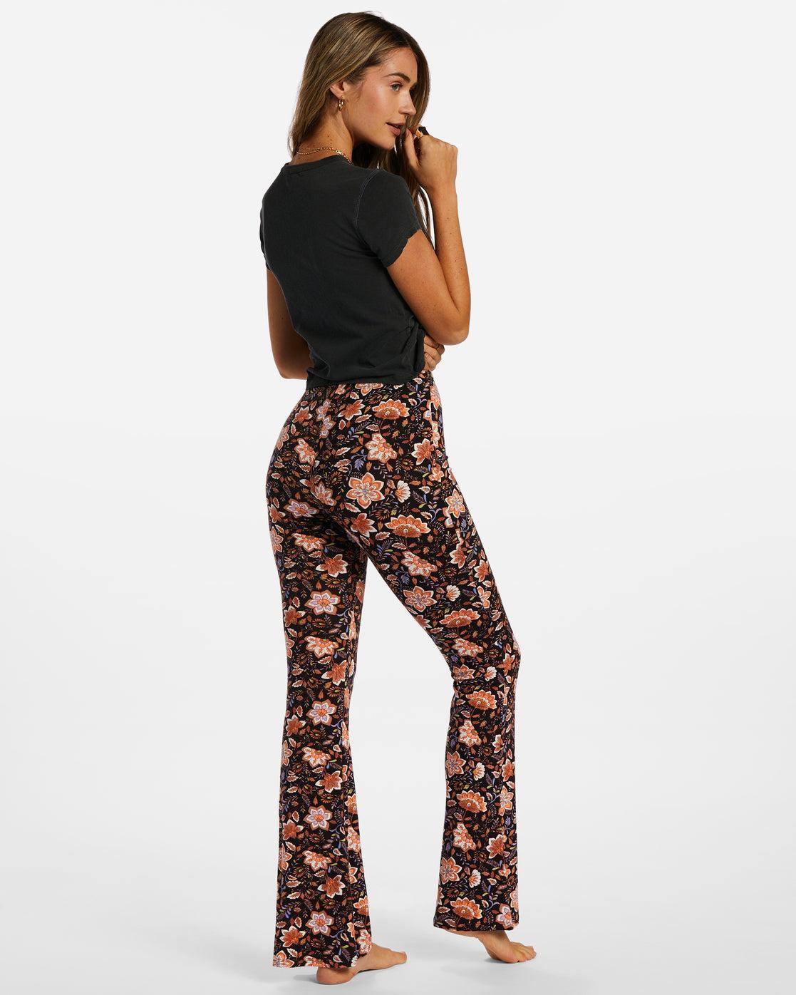 Sundown High-Waisted Flared Pants - Black Pebble Female Product Image