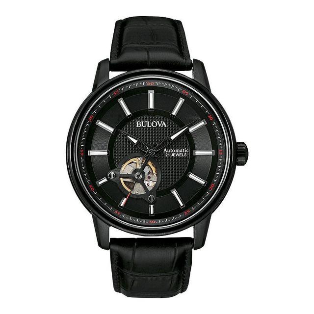 Bulova Mens Automatic Black Strap Watch - 98A139 Product Image