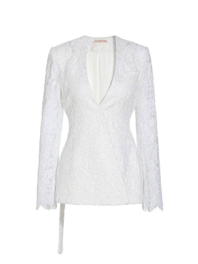 Womens Floral Lace Fit-and-Flare Blazer Product Image