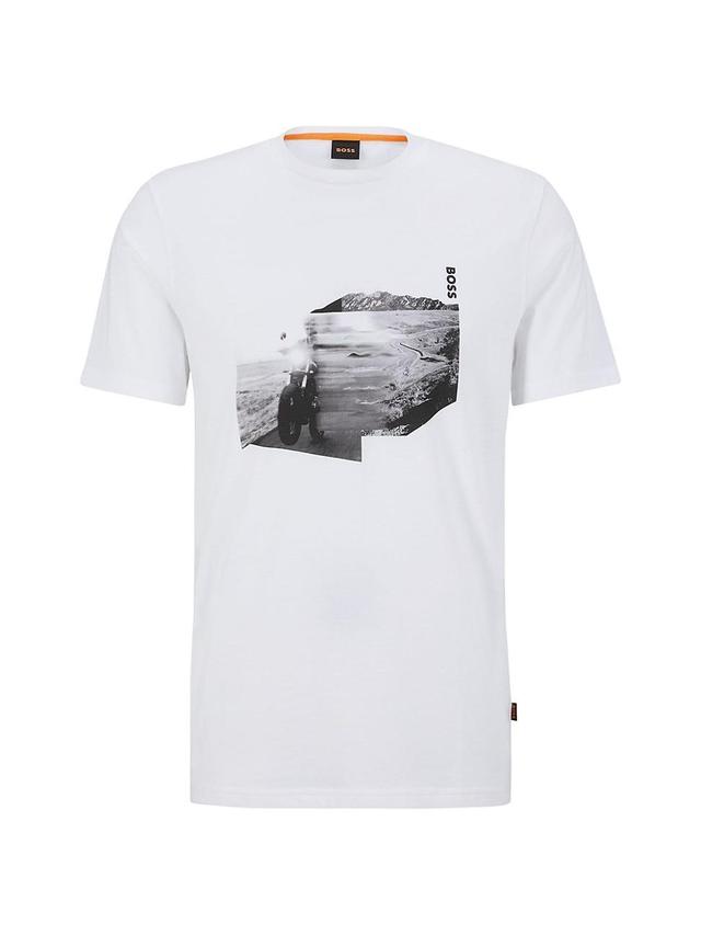 Mens Cotton-jersey T-shirt with seasonal print Product Image